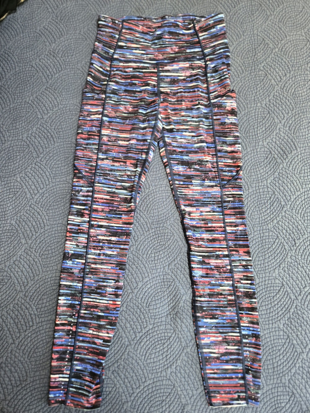 Lululemon 25" Leggings Size 6 Multicolor Striped Print 5 Pocket High Rise